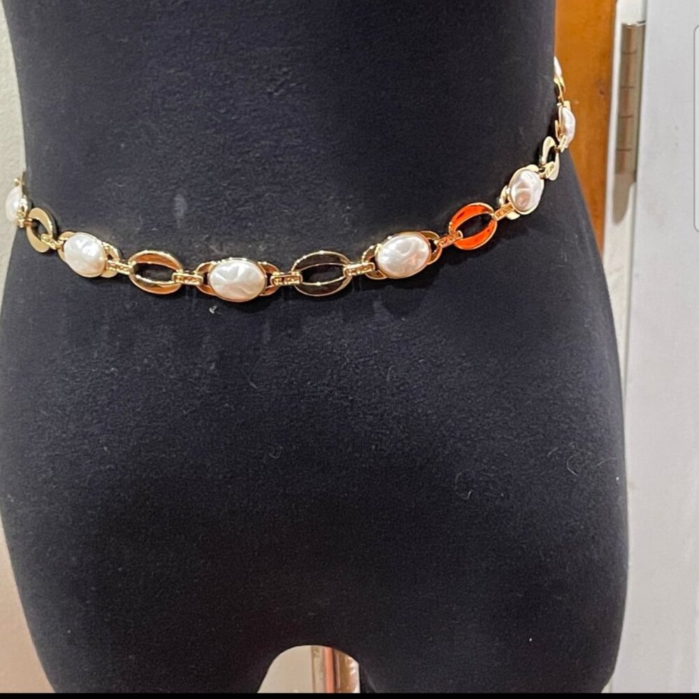St. John Belt Gold and Pearl